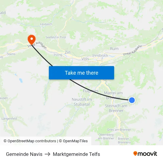 Gemeinde Navis to Marktgemeinde Telfs map