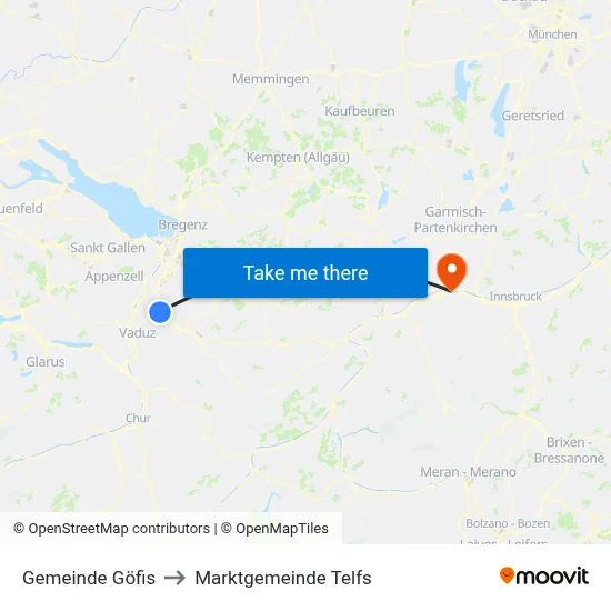 Gemeinde Göfis to Marktgemeinde Telfs map