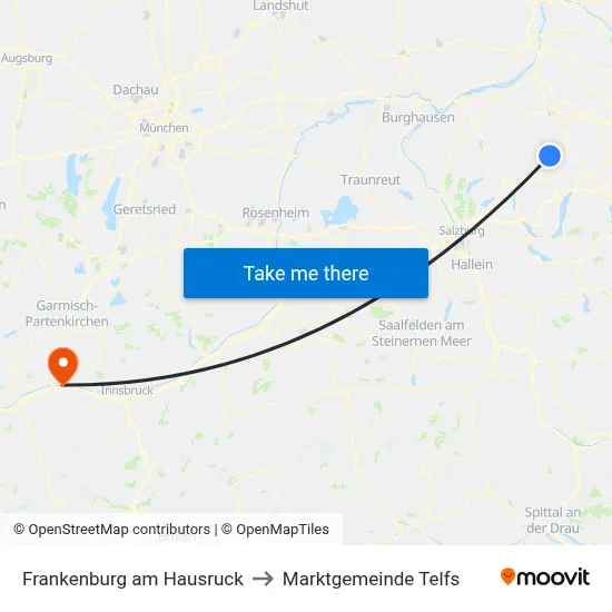 Frankenburg am Hausruck to Marktgemeinde Telfs map