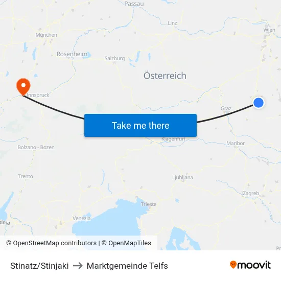 Stinatz/Stinjaki to Marktgemeinde Telfs map