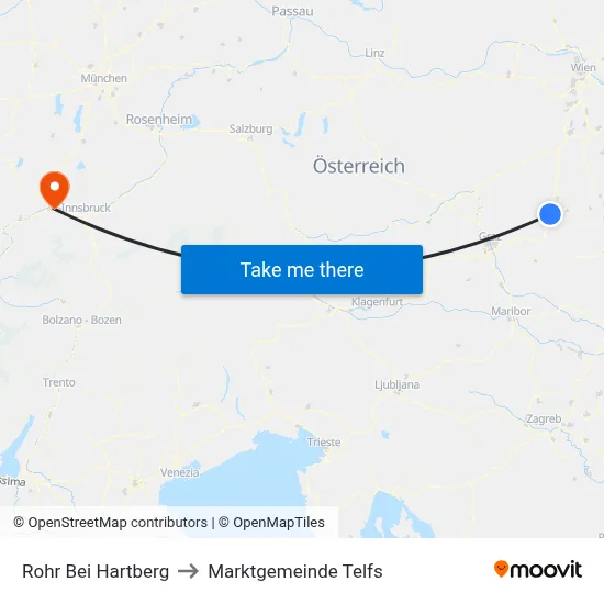 Rohr Bei Hartberg to Marktgemeinde Telfs map