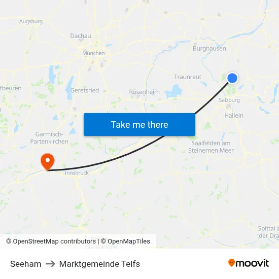 Seeham to Marktgemeinde Telfs map