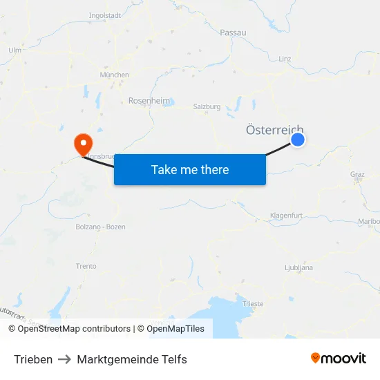 Trieben to Marktgemeinde Telfs map