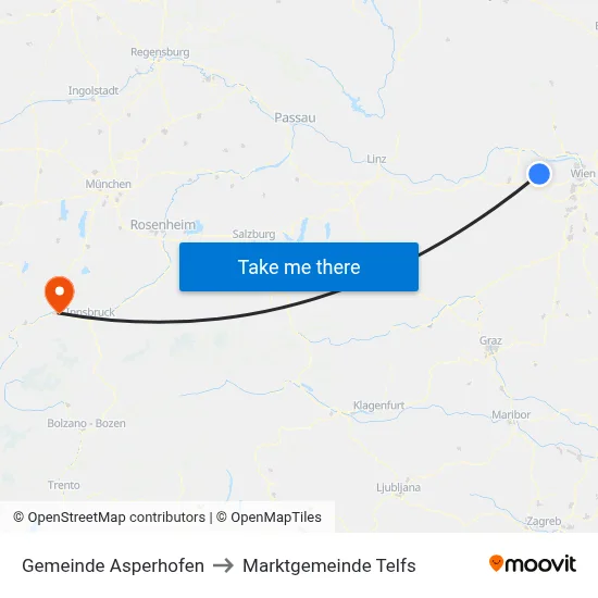 Gemeinde Asperhofen to Marktgemeinde Telfs map