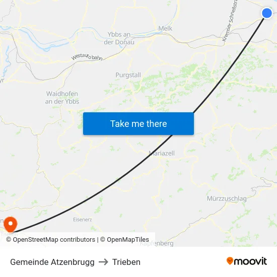 Gemeinde Atzenbrugg to Trieben map