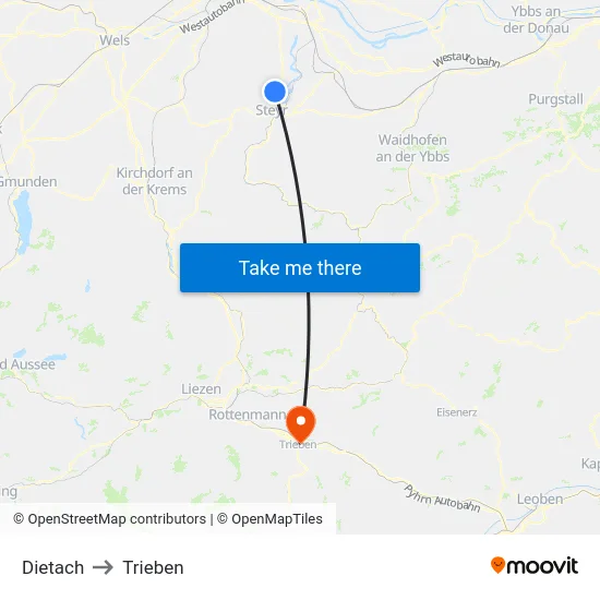 Dietach to Trieben map