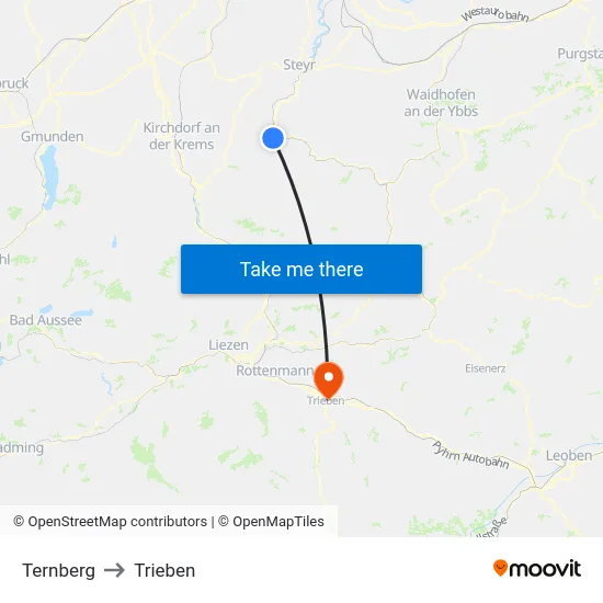 Ternberg to Trieben map