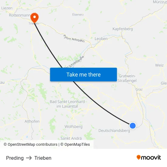 Preding to Trieben map