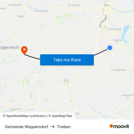 Gemeinde Weppersdorf to Trieben map