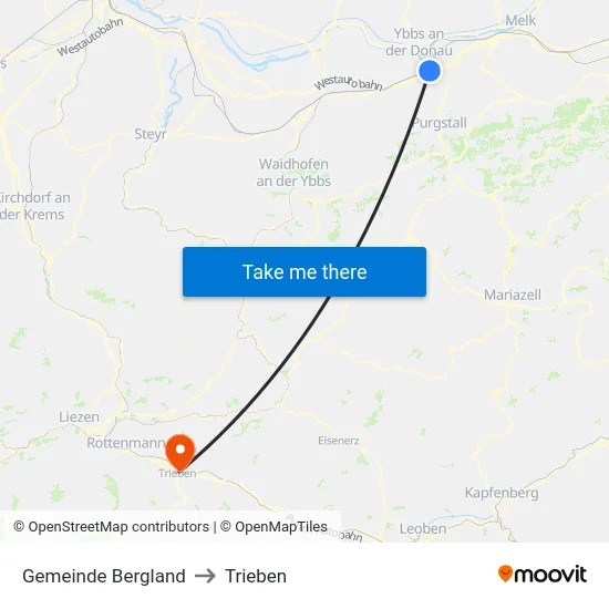 Gemeinde Bergland to Trieben map