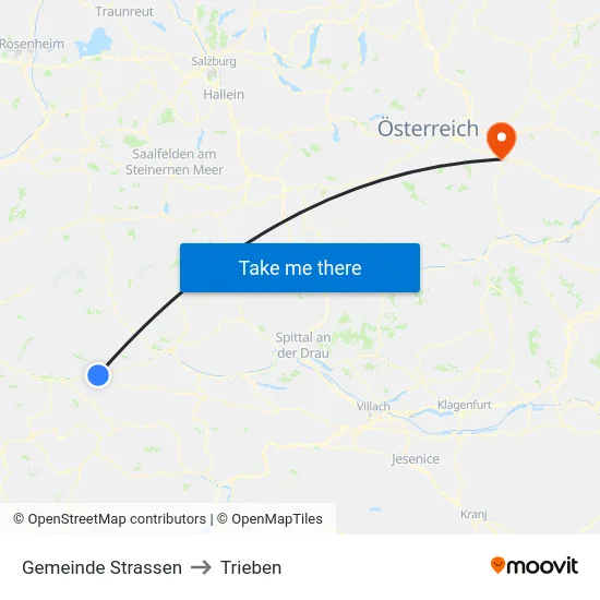 Gemeinde Strassen to Trieben map