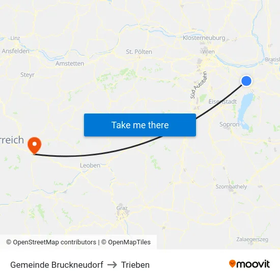 Gemeinde Bruckneudorf to Trieben map