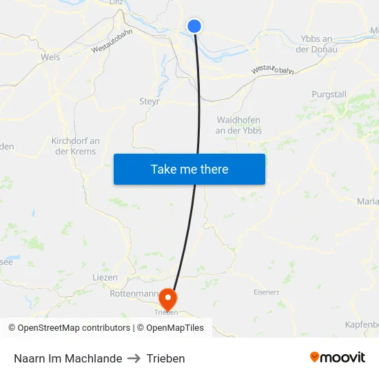 Naarn Im Machlande to Trieben map
