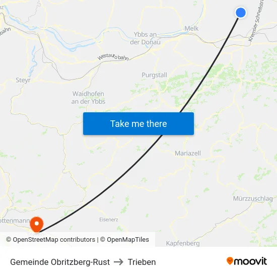 Gemeinde Obritzberg-Rust to Trieben map