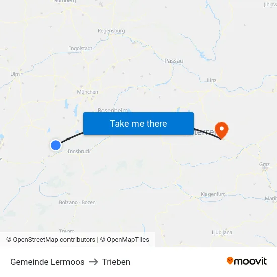 Gemeinde Lermoos to Trieben map