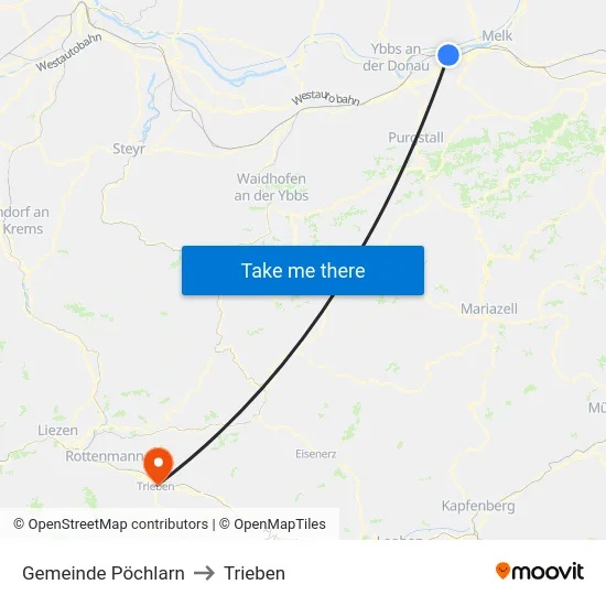 Gemeinde Pöchlarn to Trieben map
