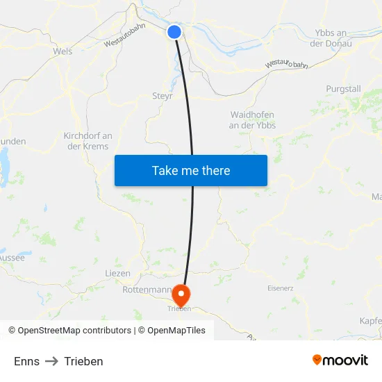 Enns to Trieben map