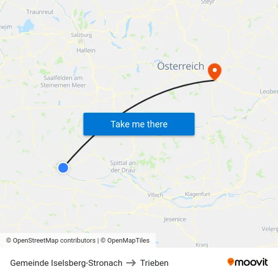 Gemeinde Iselsberg-Stronach to Trieben map