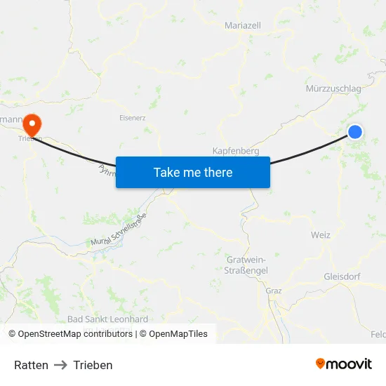 Ratten to Trieben map