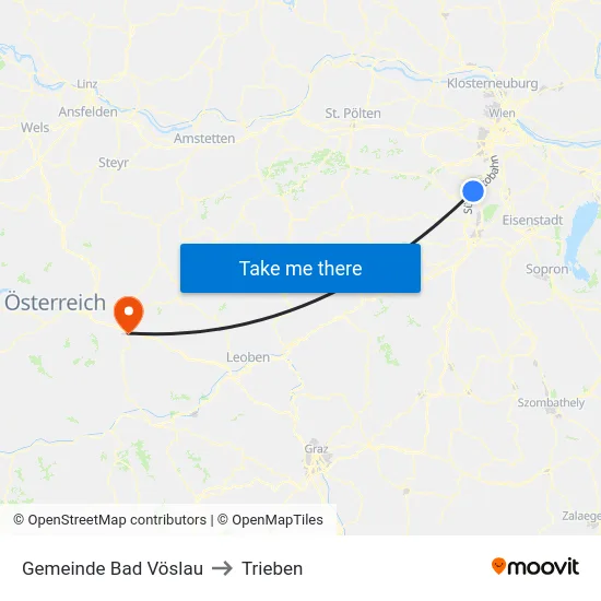 Gemeinde Bad Vöslau to Trieben map