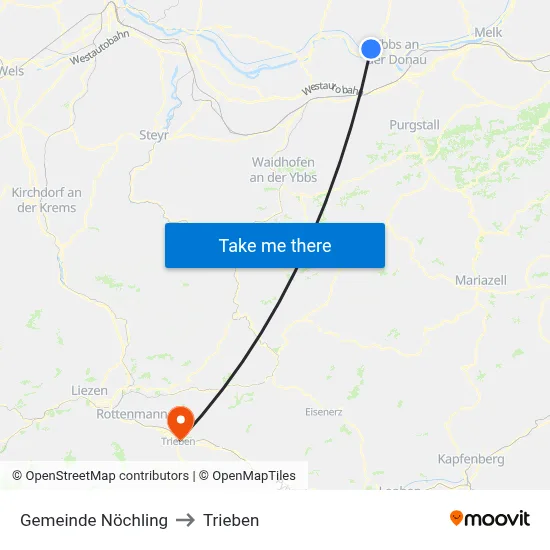 Gemeinde Nöchling to Trieben map