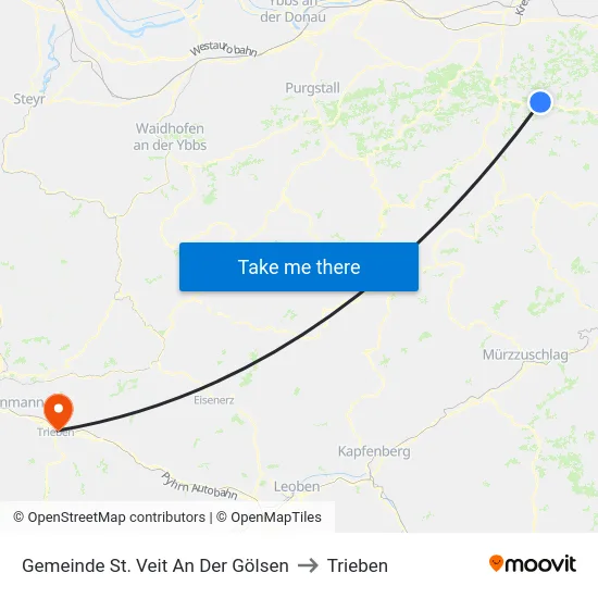 Gemeinde St. Veit An Der Gölsen to Trieben map