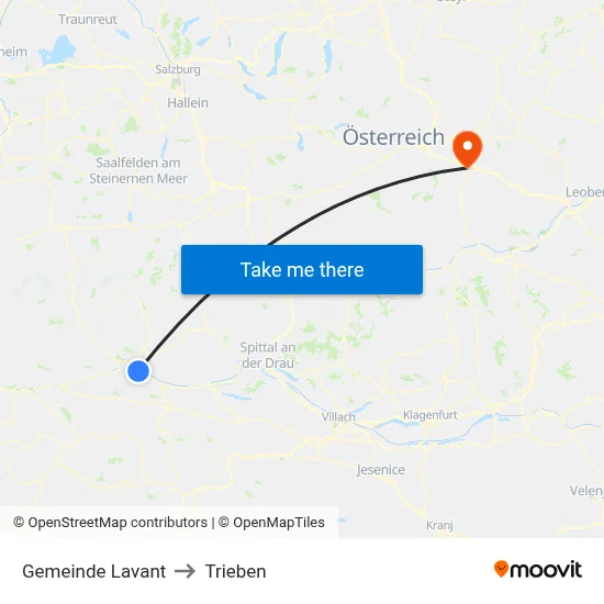Gemeinde Lavant to Trieben map