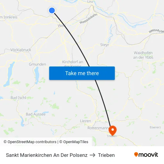 Sankt Marienkirchen An Der Polsenz to Trieben map