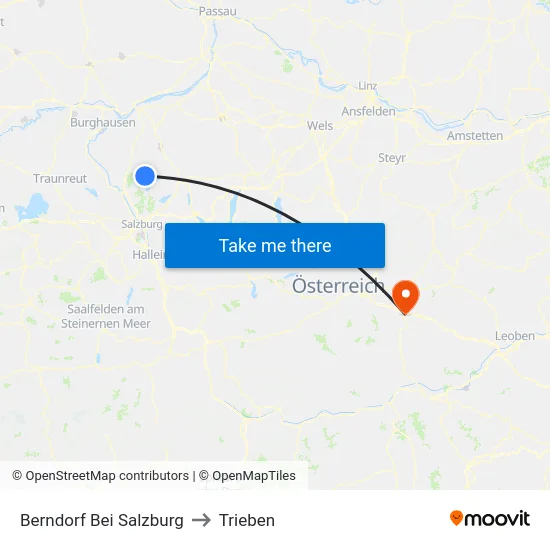 Berndorf Bei Salzburg to Trieben map