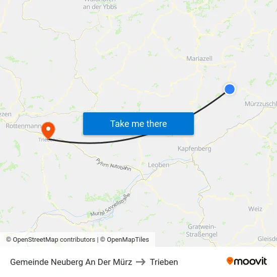 Gemeinde Neuberg An Der Mürz to Trieben map