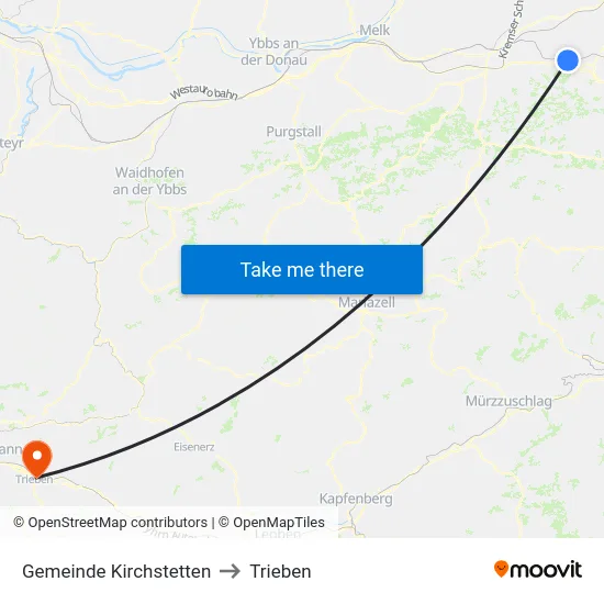 Gemeinde Kirchstetten to Trieben map