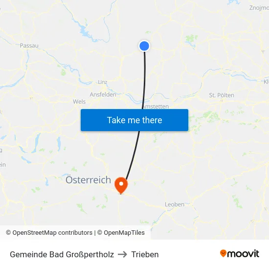 Gemeinde Bad Großpertholz to Trieben map