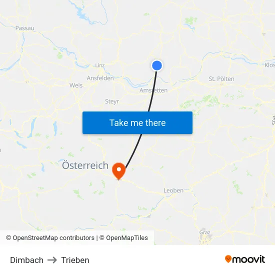 Dimbach to Trieben map