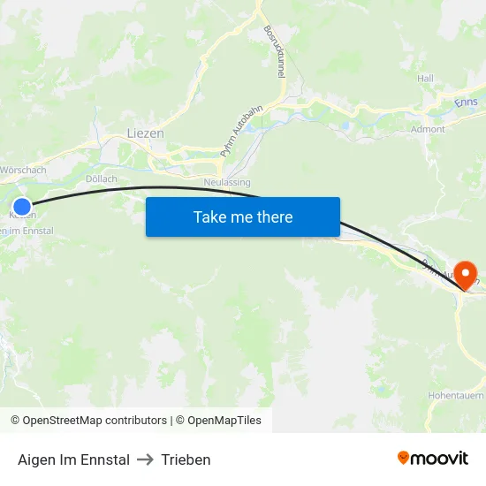 Aigen Im Ennstal to Trieben map