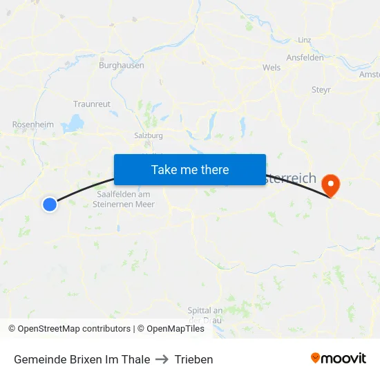 Gemeinde Brixen Im Thale to Trieben map