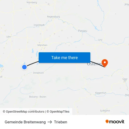 Gemeinde Breitenwang to Trieben map