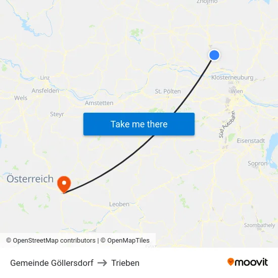 Gemeinde Göllersdorf to Trieben map