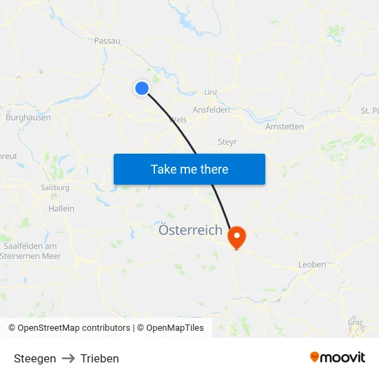 Steegen to Trieben map