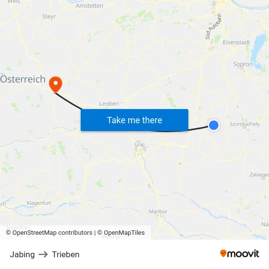 Jabing to Trieben map