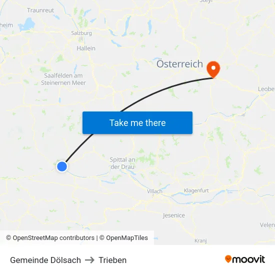 Gemeinde Dölsach to Trieben map