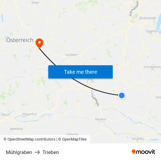 Mühlgraben to Trieben map