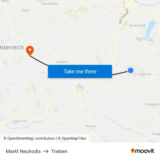 Markt Neuhodis to Trieben map