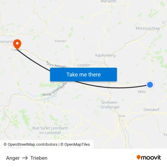Anger to Trieben map