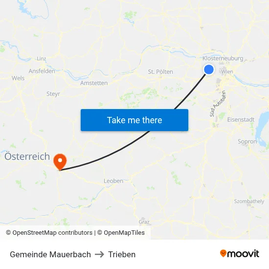 Gemeinde Mauerbach to Trieben map
