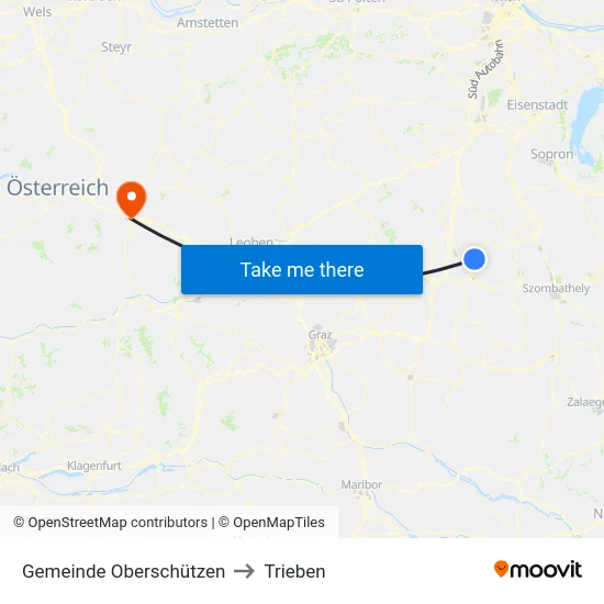 Gemeinde Oberschützen to Trieben map