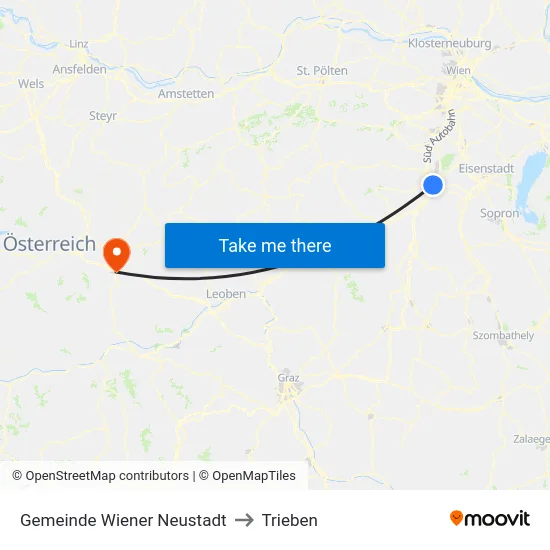 Gemeinde Wiener Neustadt to Trieben map