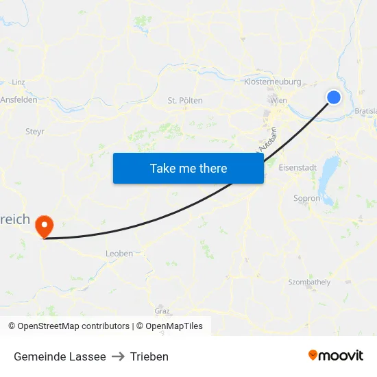 Gemeinde Lassee to Trieben map