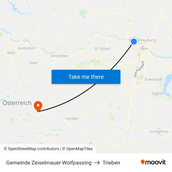 Gemeinde Zeiselmauer-Wolfpassing to Trieben map