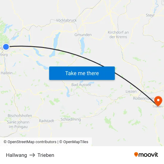 Hallwang to Trieben map