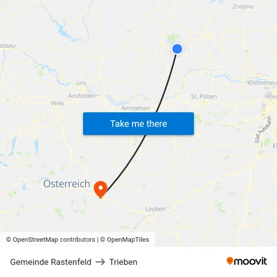 Gemeinde Rastenfeld to Trieben map